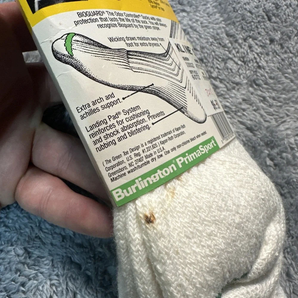 VTG BURLINGTON Prima Sport White Athletic TUBE Socks VINTAGE 90s Shoe SZ 10-13